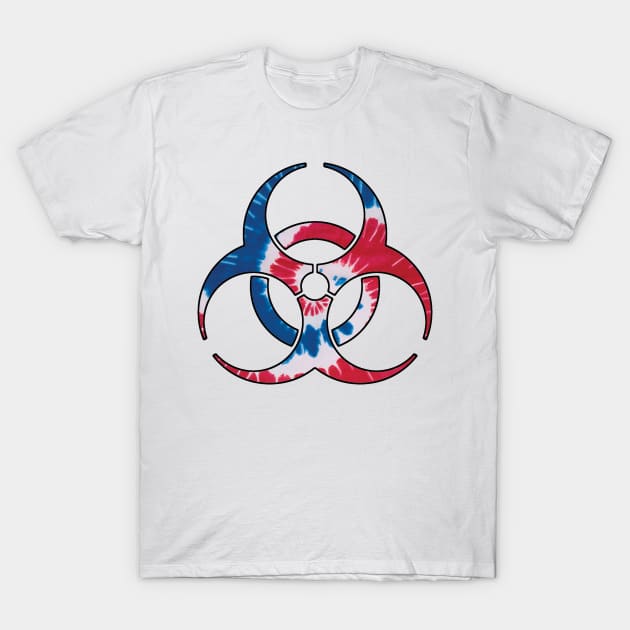 Red, White & Blue Biohazard T-Shirt by ARTWORKandBEYOND